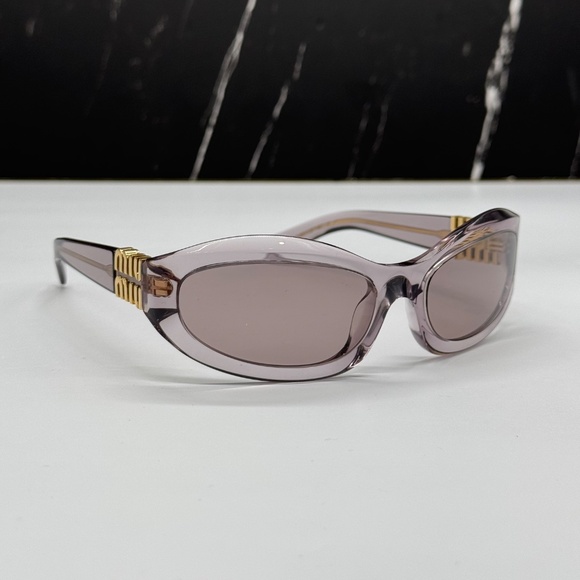 NEW MIU MIU SUNGLASSES MU14ZS 12W20I OVAL PURPLE WOMEN SMU 14Z 12W20I EYEWEAR - Picture 4 of 12